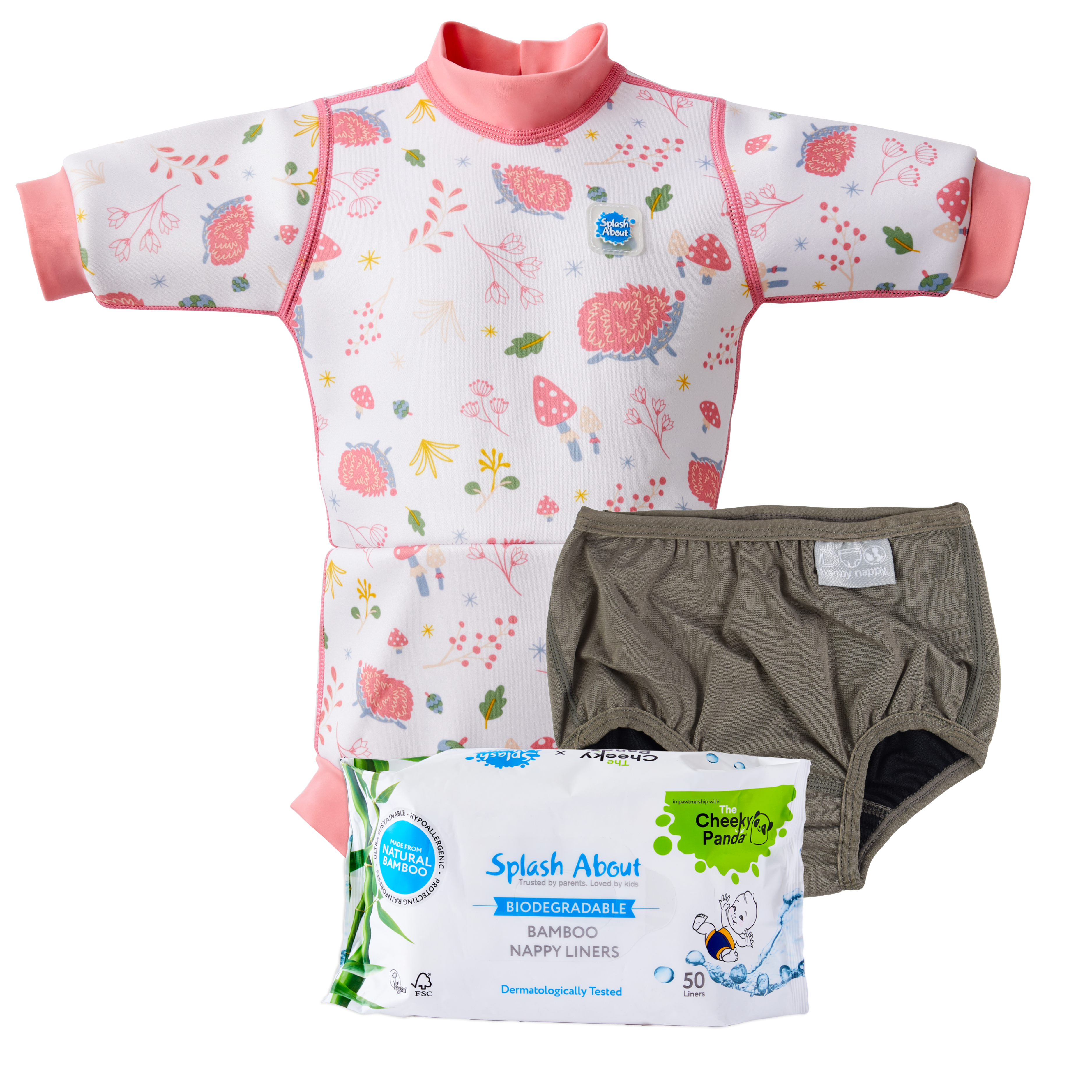 Happy Nappy™ Wetsuit, Silver Lining Diaper Wrap, Diaper Liners Bundle
