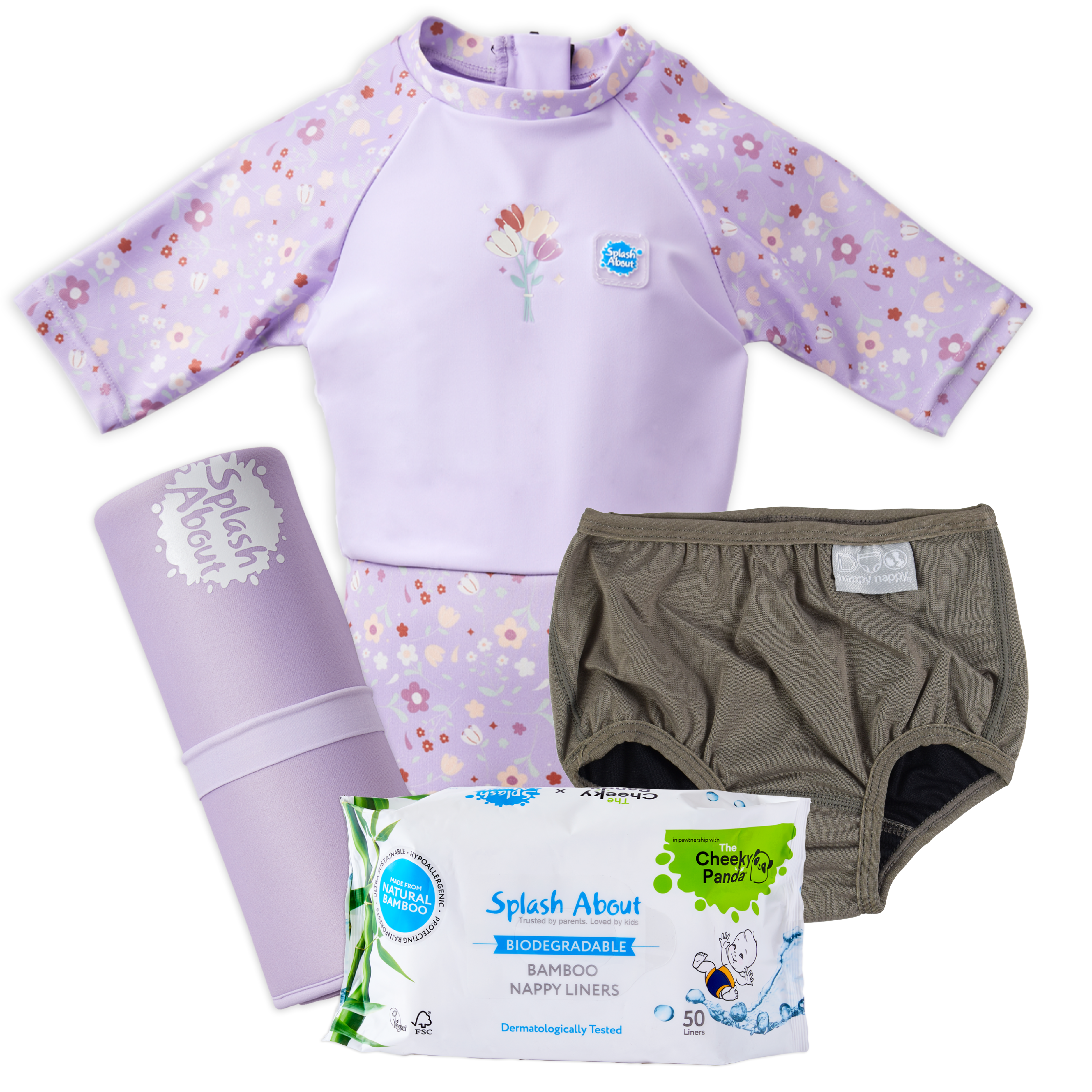 Happy Nappy™ Wetsuit, Silver Lining Diaper Wrap, Diaper Liners & Changing Mat Bundle