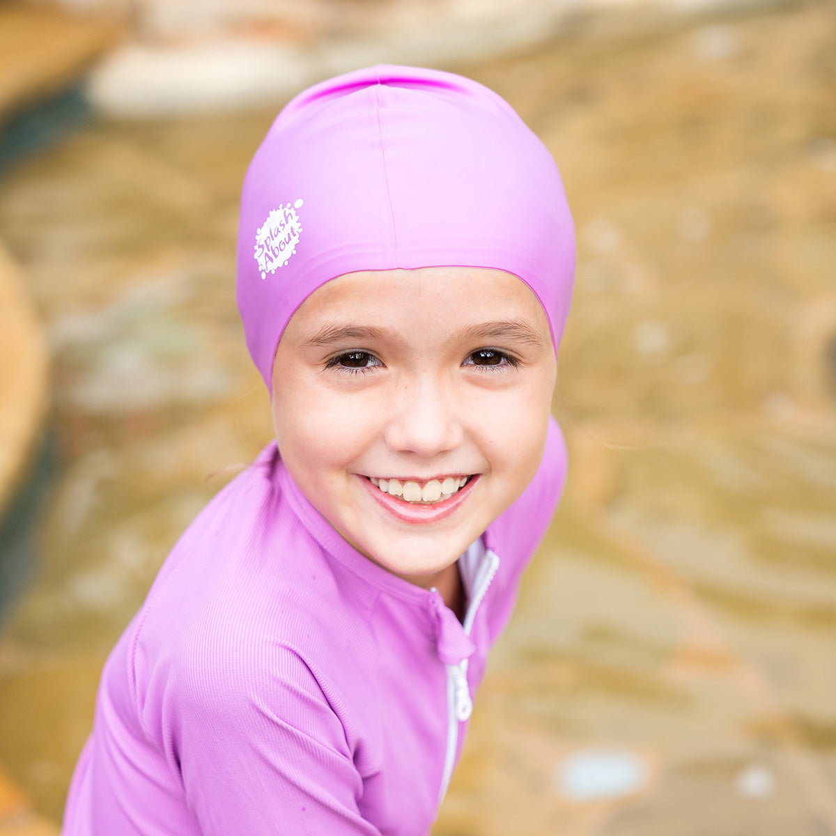 Junior Silicone Swim Hat -Purple