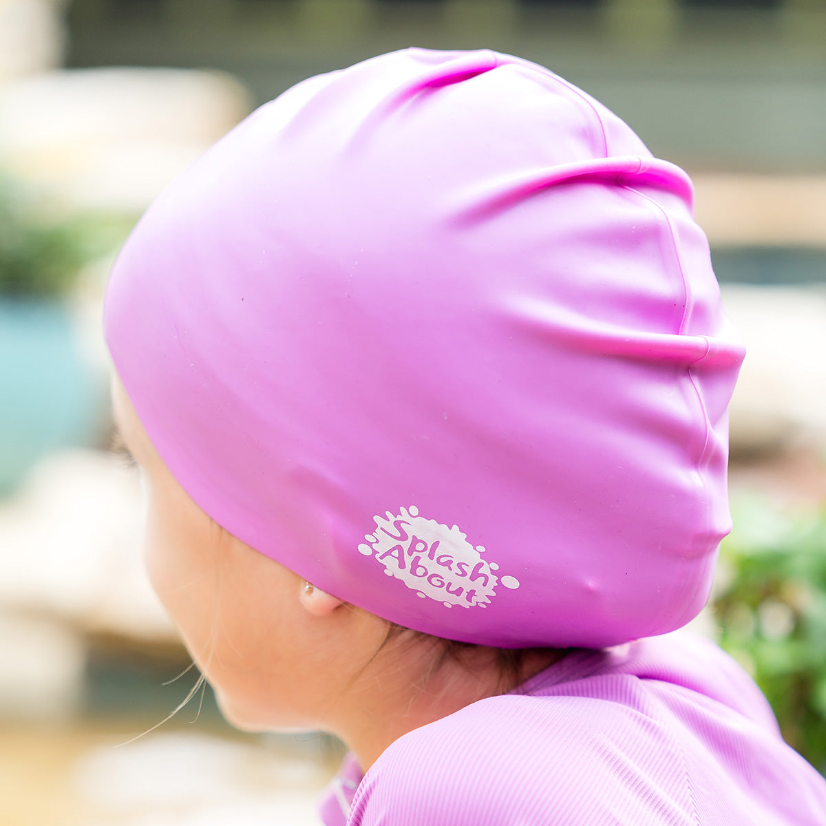 Junior Silicone Swim Hat -Purple