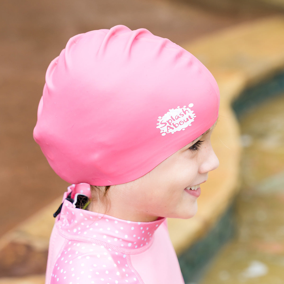 Junior Silicone Swim Hat -Pink