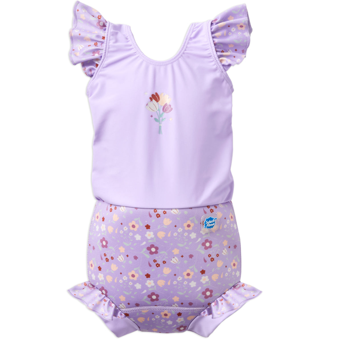 Happy Nappy™ Swimsuit with Frills Lilac Spring