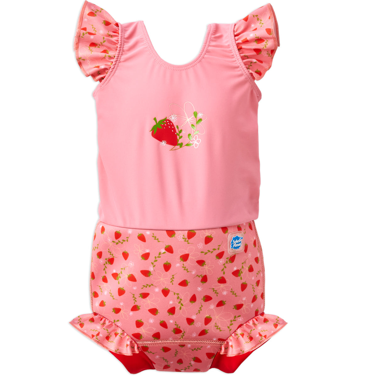 Happy Nappy™ Swimsuit with Frills Strawberry Field