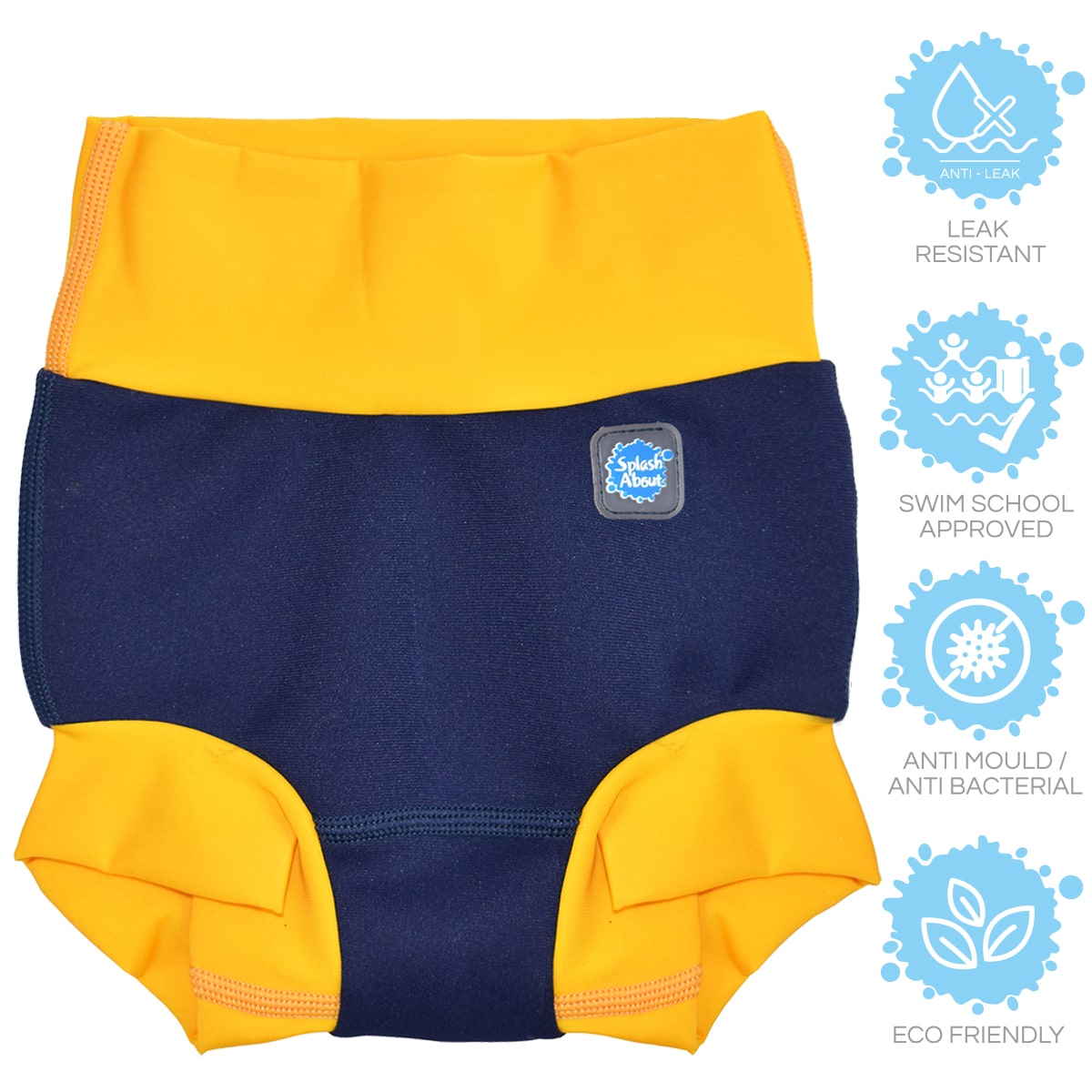 Happy Nappy Duo™ Swim Diaper Navy Yellow