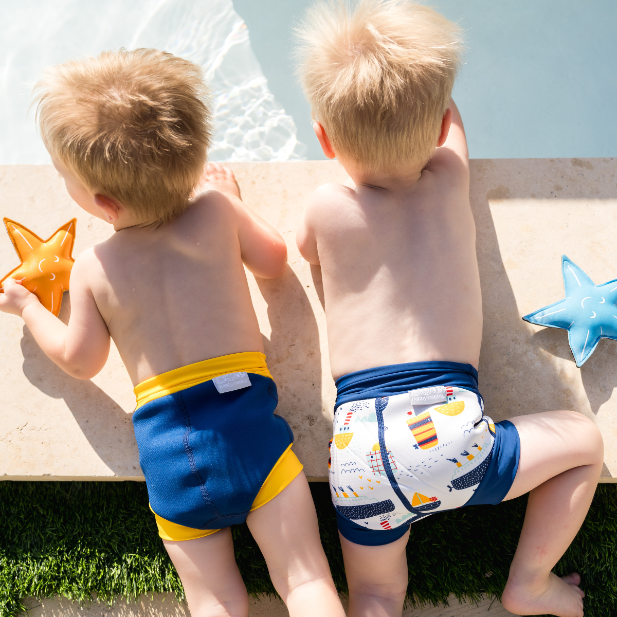 Happy Nappy Duo™ Swim Diaper Tug Boats