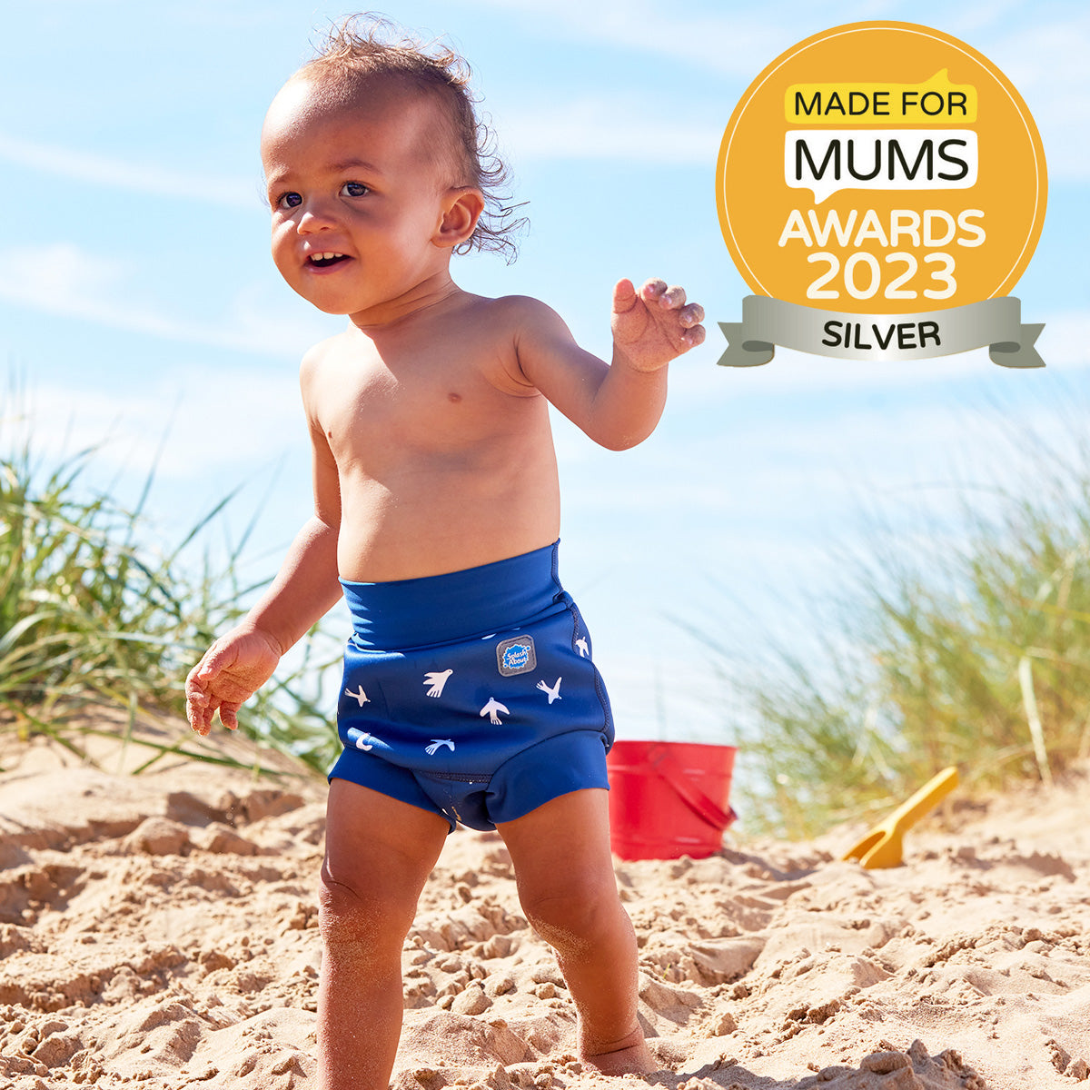 Happy Nappy Duo™ Swim Diaper White Birds