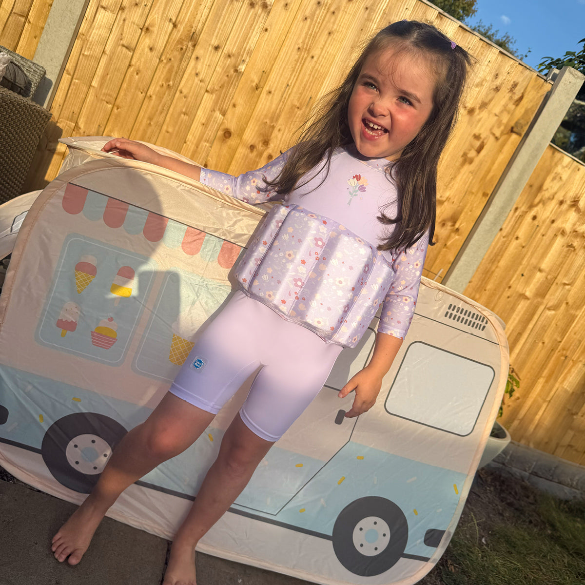 Sleeved Floatsuit Lilac Spring