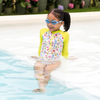 Girls Rash Guard swimsuit - Jungle Lime