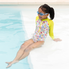 Girls Rash Guard swimsuit - Jungle Lime