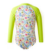 Girls Rash Guard swimsuit - Jungle Lime