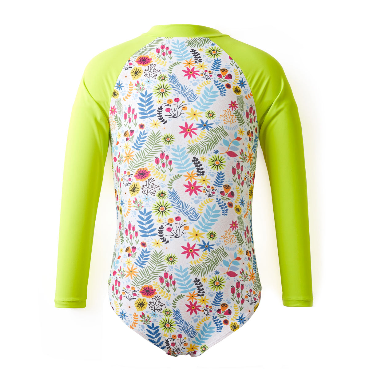 Girls Rash Guard swimsuit - Jungle Lime
