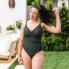 Women’s Tummy Control Swimsuit Forest Green