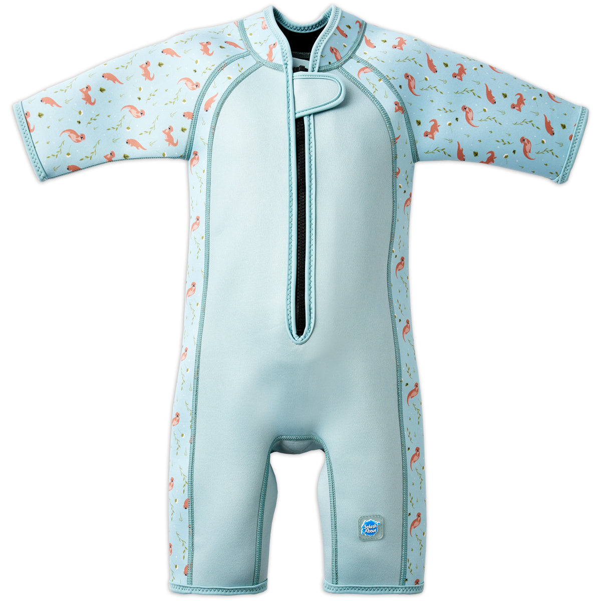 Splash About playful otter shorty wetsuit light blue